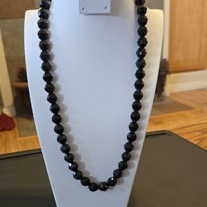 N-003-Vintage Elegant Black Beaded Necklace